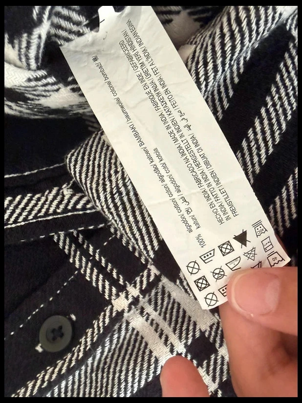 Sobrecasaco de quadrados preto e cru Pull&Bear 100% algodão mangas compridas homem M – photo 8